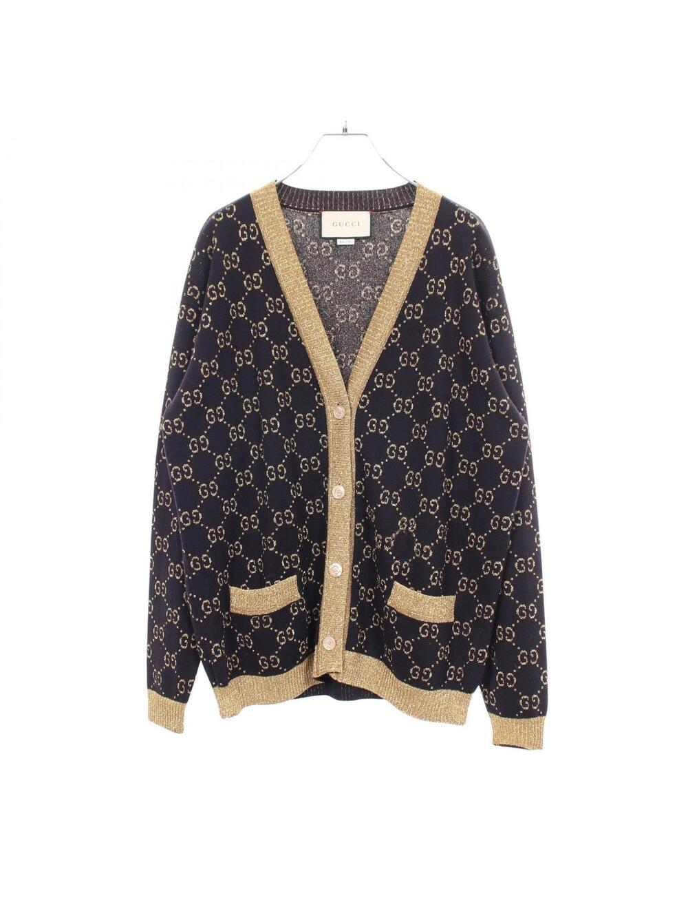 Gucci Gg Cotton Glitter Cardigan Top #373751G10B